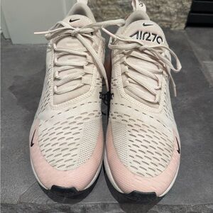 Nike Women's Air Max 270 Athletic Shoes - Pink and Cream